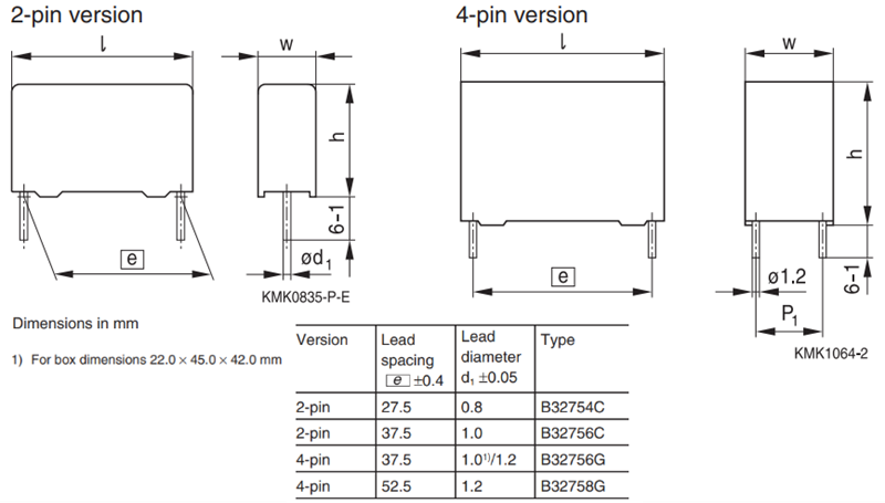 TDK B3275 MKP Film Capacitors